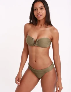 Venice Fold Over Bikini Bottom - Khaki