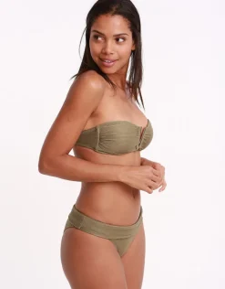 Venice Fold Over Bikini Bottom - Khaki