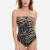 Wild Life Bandeau Swimsuit - Brown