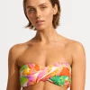 Wonderland Twist Bandeau Bikini Top - Fuchsia Rose