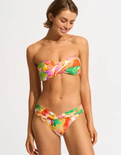 Wonderland Twist Bandeau Bikini Top - Fuchsia Rose