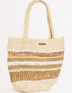 Woven Stripe Basket - Natural