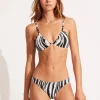 Zahara Drawstring Bralette Bikini Top - Black and White