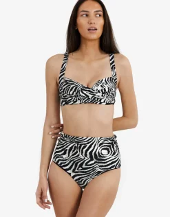 Zebra Medea Bikini Top - Brown and White