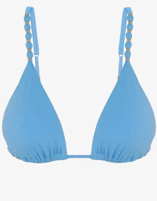 Zen Beads Parallel Tri Bikini Top - Blue